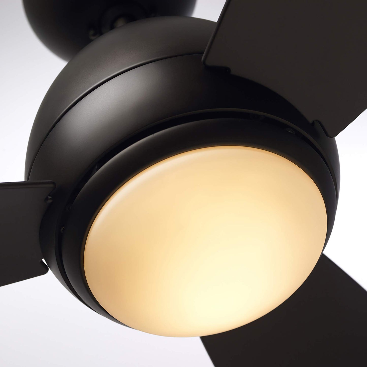 kathy ireland HOME Curva LED Outdoor Ceiling Fan with Light Kit, 52 Inch | Modern Fixture with 6-Speed Remote Control | Low Profile with Downrod