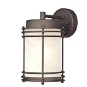 Westinghouse 6230700 Parksville One-Light Outdoor Wall Lantern, Oil Rubbed Bronze Finish with White Alabaster Glass