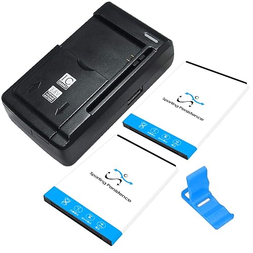 High Capacity 3000mAh Standard Spare Universal Travel Dock USB/AC Charger Folding Bracket Compatible with ZTE ZFive 2 LTE Z837VL Straight