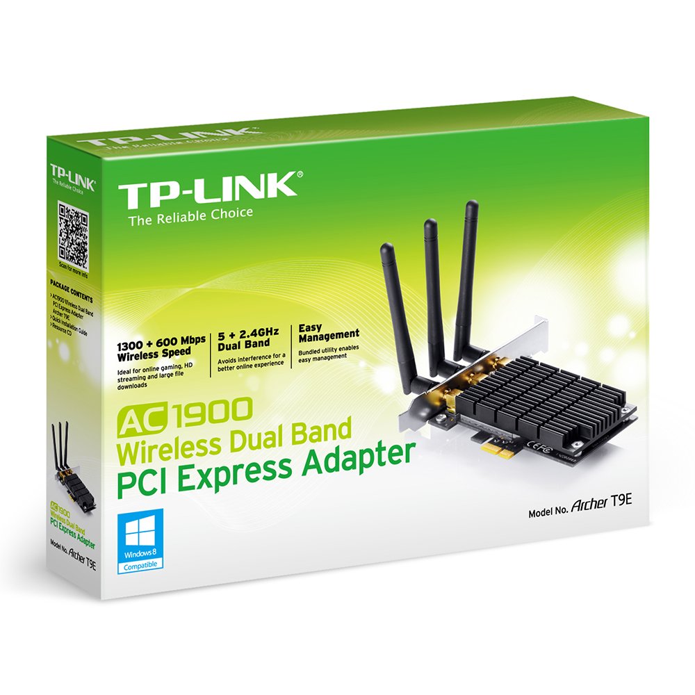 TP-Link Archer T9E AC1900 Wireless WiFi PCIe Network Adapter Card for PC, with Beamforming and Heatsink Technology
