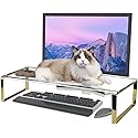 Keyboard Cat Protector - 20" Large Monitor Stand 2 in 1 Clear Acrylic Keyboard Cover Long Acrylic Monitor Stand Keyboard Protective Cover for Desk 108