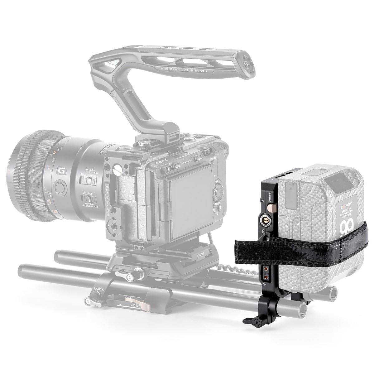 Tilta Mini PD V Mount Battery Plate - Black | Include P-Tap, USB-C and 2-Pin Lemo Connections | Security Straps | Compatible with Dual 15mm LWS Rods |