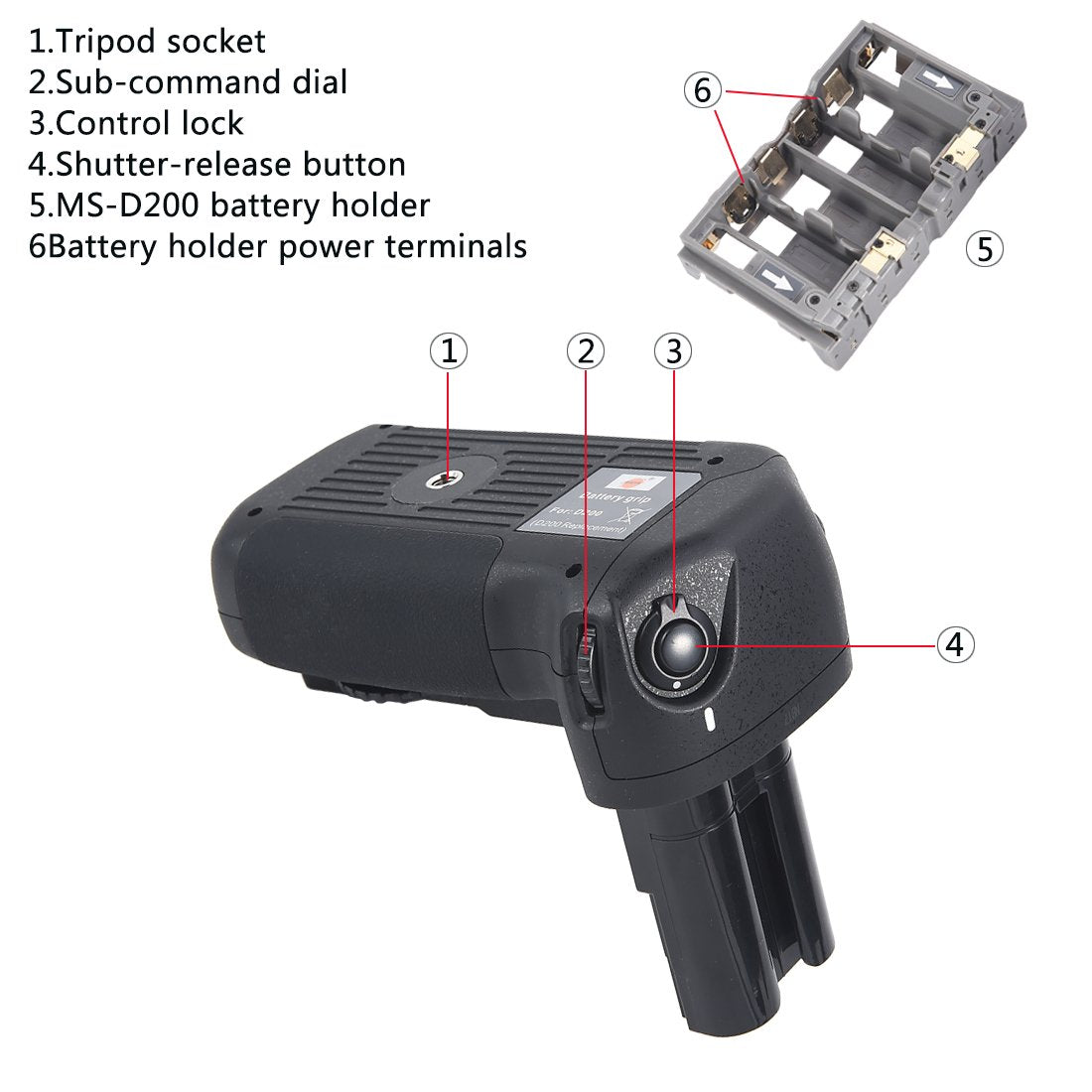 DSTE Pro MB-D200 Vertical Battery Grip + 2PCS EN-EL3E Battery Compatible with Nikon D200 Compatible with Fujifilm S5 SLR Digital Camera