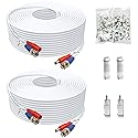 Aimyzii BNC Cable 150ft 2 Pack BNC Video Power Cable,Security Camera Cable for CCTV Camera DVR Security Systems(Included 4X BNC Adapters,1 Bag Cable
