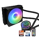 Dracaena.io 120mm AIO CPU Cooler - ARGB Remote Control, Quiet PWM ARGB Fan, Hydraulic Bearing Pump & Aluminum Radiator - for Intel