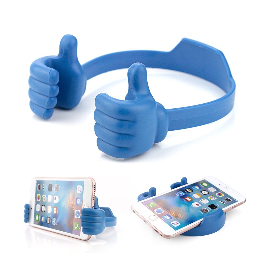 BUTEFO Thumbs up Cell Phone Holder Adjustable Silicone Tablet Stand Portable Desktop OK Stands Compatible for iPhone iPad Samsung Motorcycle Google