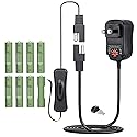 Adjustable AC Continuous Power Supply Adapter AA Dummy Battery kit (Replace up to 8 AA Battery) for Doorbells/thermostats/LED Light/Decorations