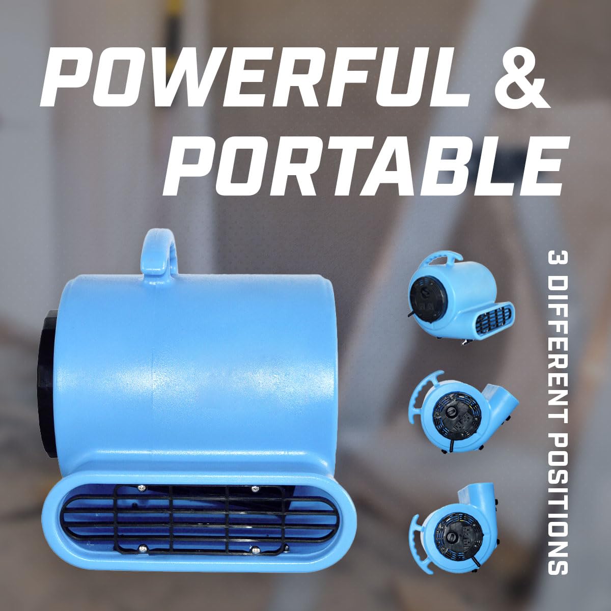 BLOTEK 1/4hp 900CFM Air Mover Carpet Dryer Floor Fan Cooling Fan - Industrial Heavy Duty Abanico de Piso Blower Fan with High Power for Commercial