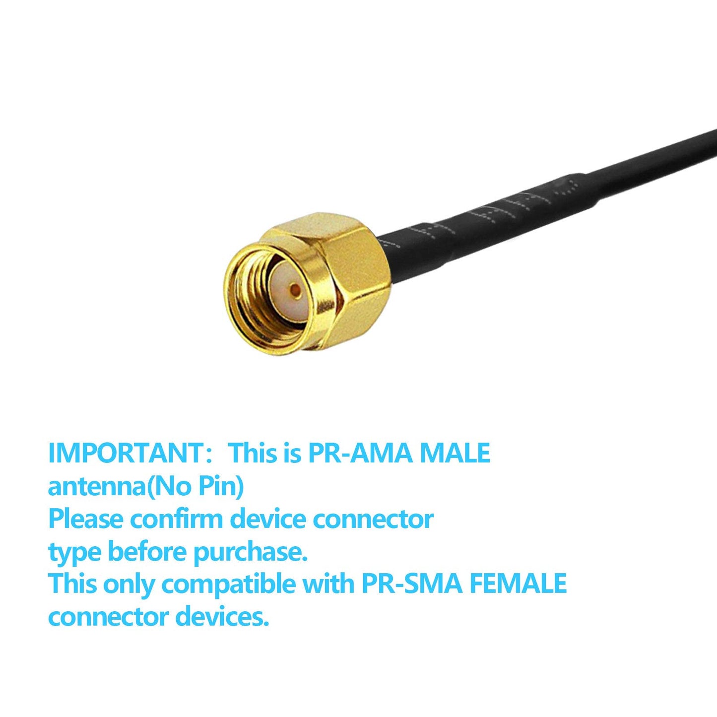 SEBIKAM WiFi Booster Antenna with RP-SMA Male Connector?Without Pin?,2.4GHz Magnetic Base 10ft Extension Cable for Wireless CCTV Security Camera Video