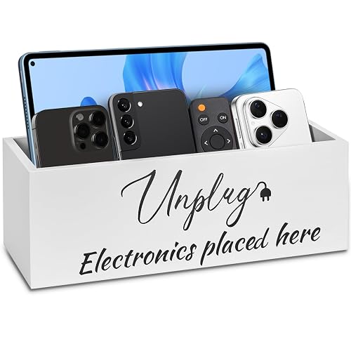 WHXE MNHEE Unplug Box,Premium Cell Phone Box for Family Time,Holds 18 Phones,Cell Phone Jail with Charging Holes for Phones, Tablet, Electronics