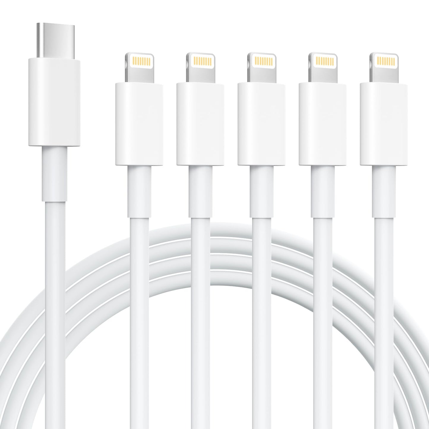 iPhone Charger 5 Pack 6FT USB C to Lightning Cable?Apple MFi Certified?iPhone Charger Fast Charging iphone lightning cable iphone charger cord…