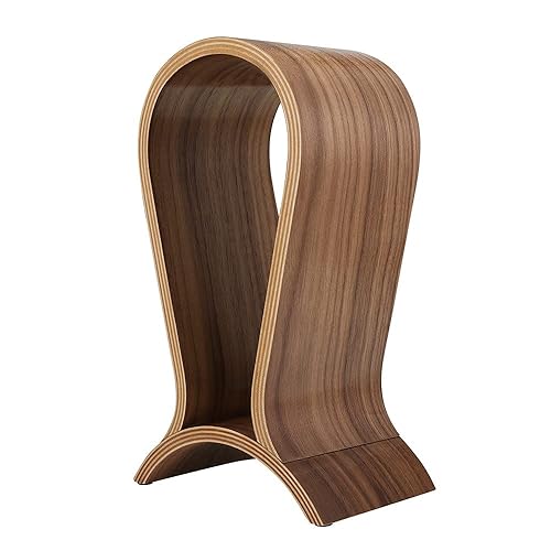 Headphone Stand Wood, Headset Stand for Desk, Walnut Gaming Headphone Holder Compatible for Sennheiser, Bose, Beats, Razer, AKG, Airpod Max, HyperX…