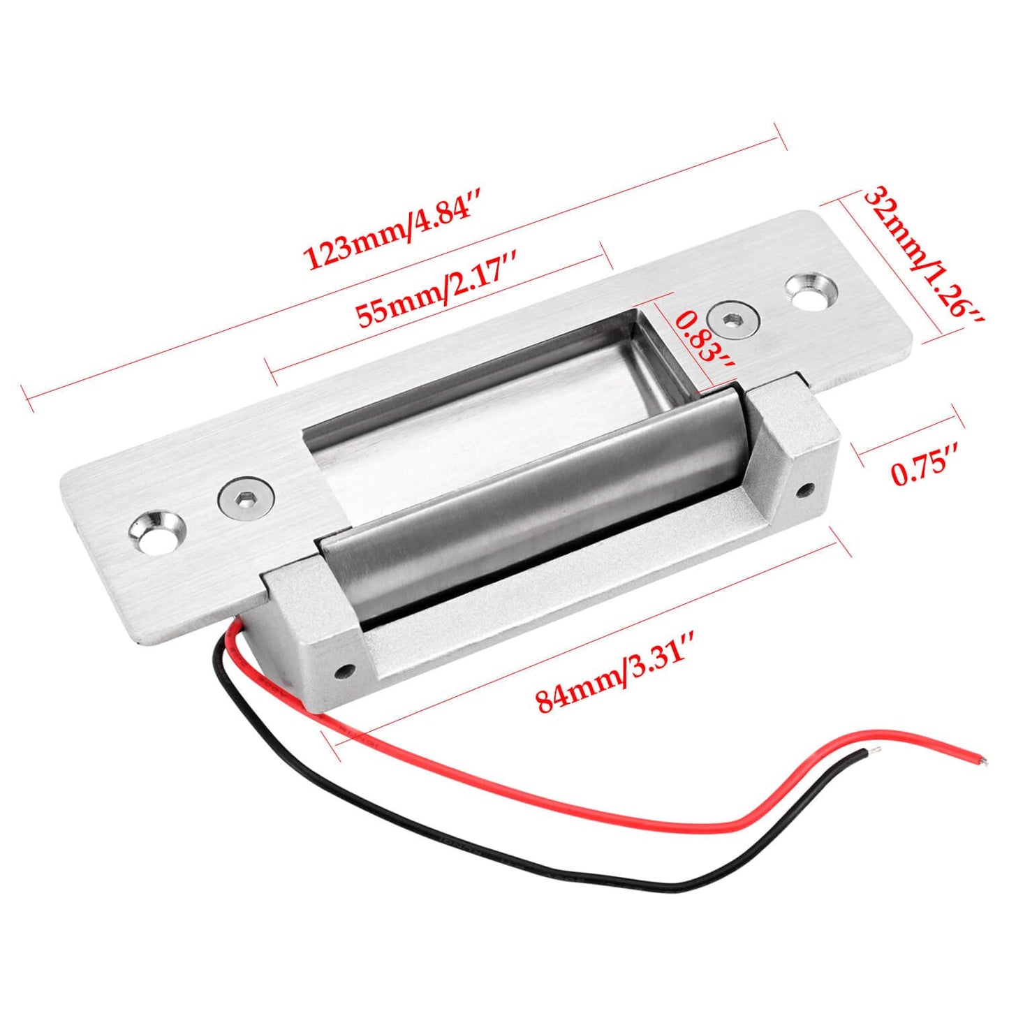 Electric Door Strike Lock ANSI Standard Heavy Duty Fail-Secure/Fail-Safe Adjustable 12V DC for Door Access Control System Cylindrical Locksets Silver