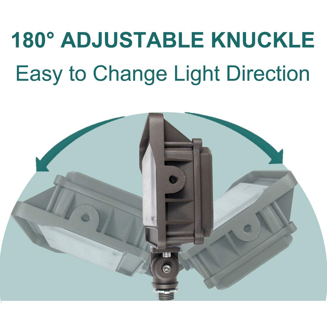 kadision LED Flood Light Outdoor with Dusk to Dawn Photocell, 50W 6500LM IP65 Waterproof Adjustable Knuckle Mount LED Flood Lights 5000K 100-277V ETL
