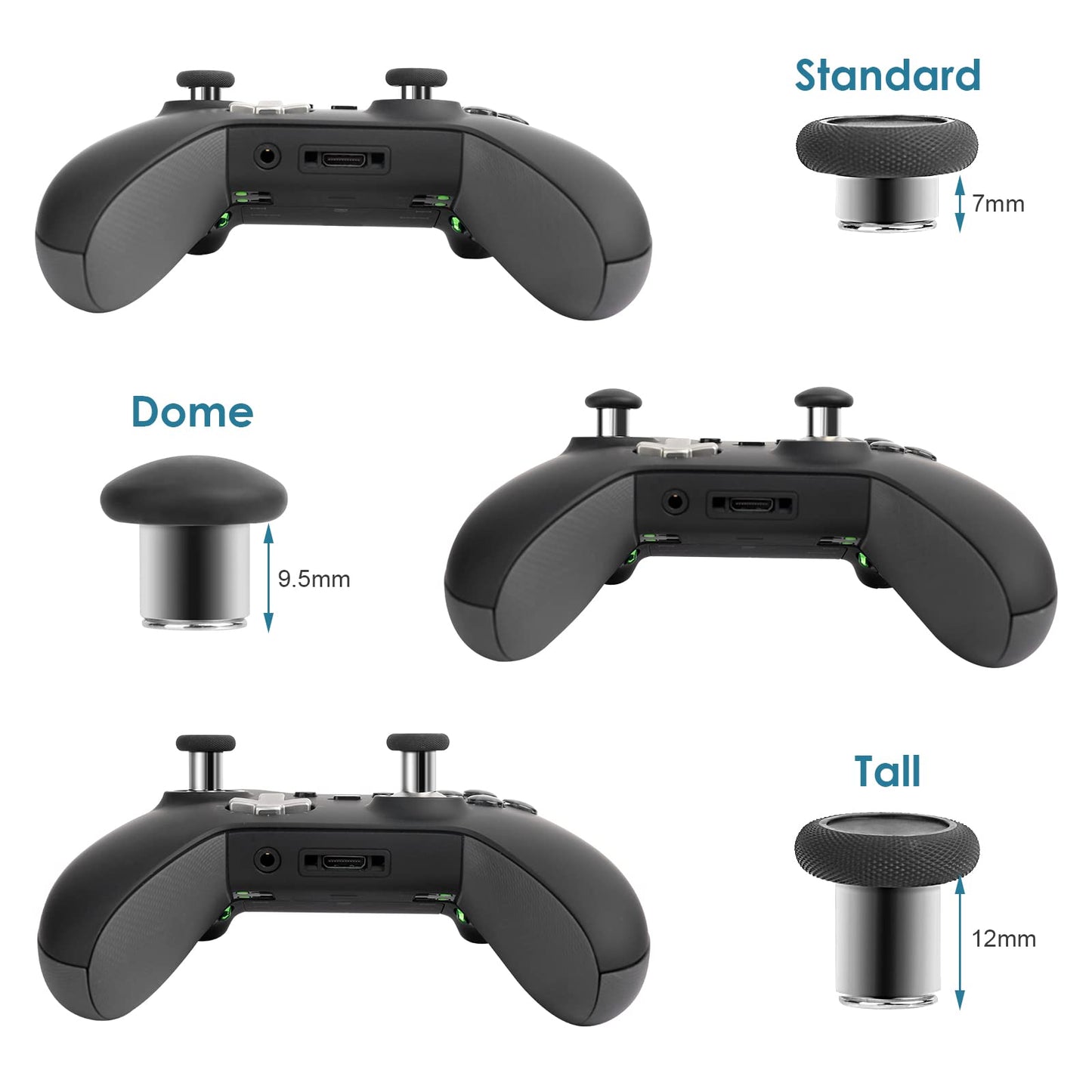 TOMSIN Replacement Thumbsticks for Xbox Elite 1 Controller,6 in 1 Swap Magnetic Joysticks for Xbox One Elite Controller Series 1(Only Fit for Model
