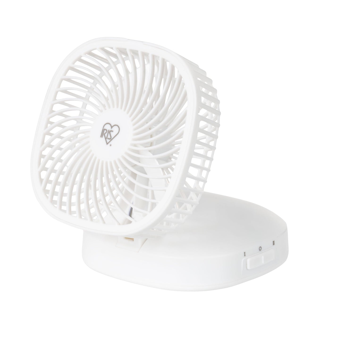IRIS USA 5" Battery Operated Travel Fan, D-Battery Powered, Camping, White
