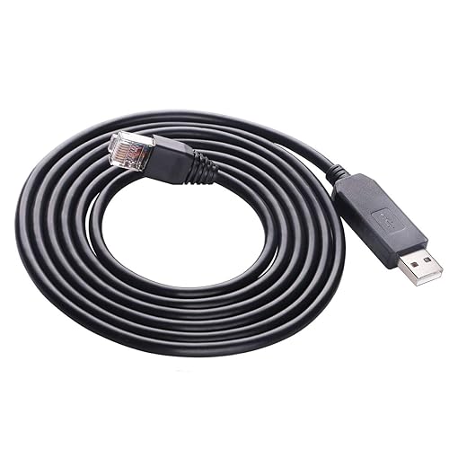 5FT USB Console Cable Compatible for Cisco Juniper Router Switch FT232RL Chip USB to RS232 RJ45 Console Serial Cable for Windows 8, 7, Vista, Mac