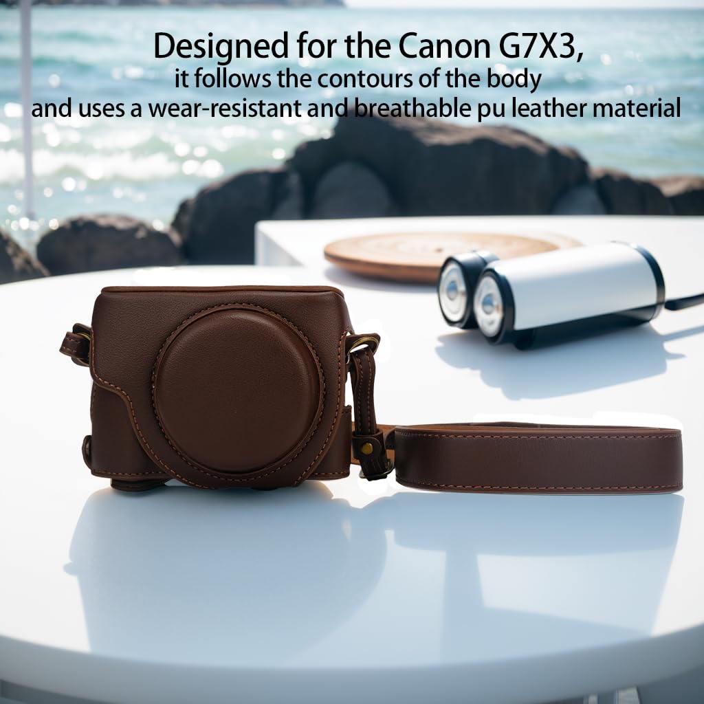 Bowan G7X Mark II, G7X Mark III Camera Case - Vintage PU Leather Camera Case for Sony G7X Mark II, G7X Mark III DSLR Camera Protective Leather Camera