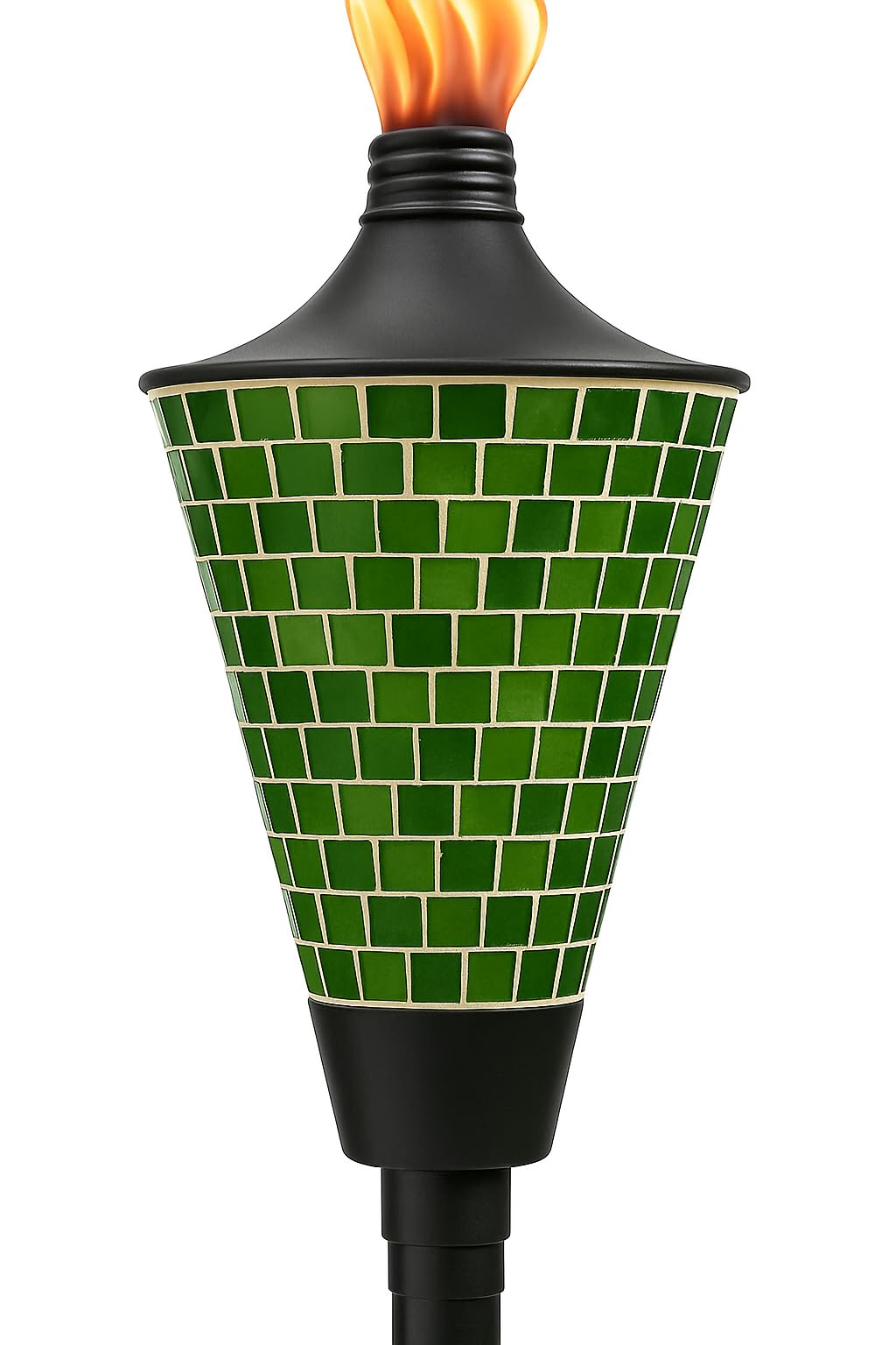 AK TRADING CO. Glass Mosaic Outdoor Garden Torch Light - Stylish and Functional for Patio & Landscape Decor, 62-inch, Green