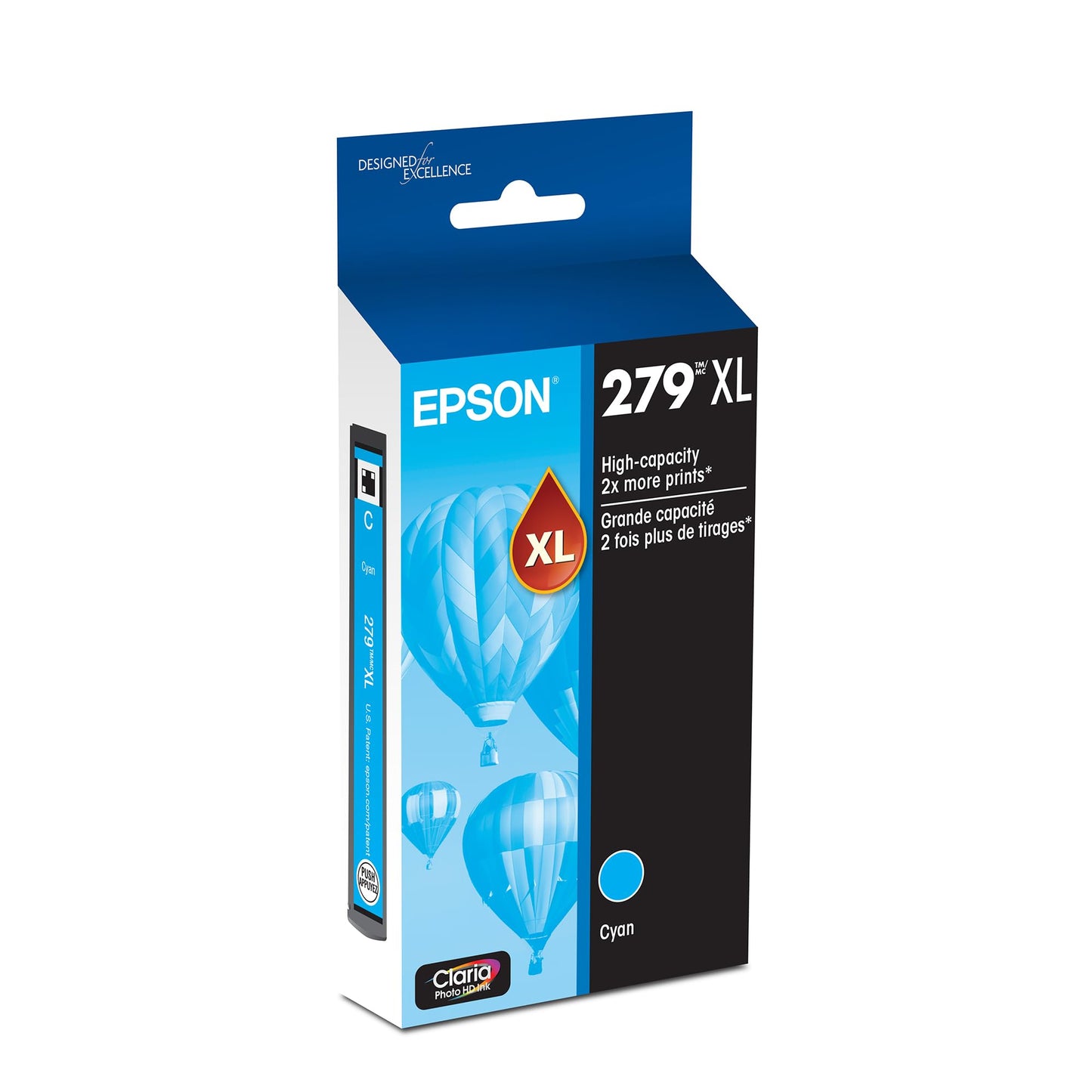Epson 279 Claria Photo HD Ink High Capacity Cyan Cartridge (T279XL220-S) Works with Expression Photo XP-980