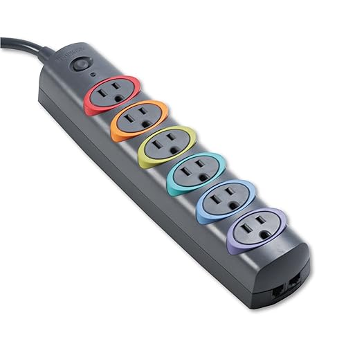 Kensington SmartSockets 6-Outlet, 6-Foot Cord, & 670 Joules Basic Surge Protector (K62146NA)