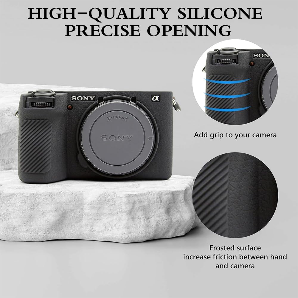 HUADU Screen Protector (2+1Pack) Compatible for Sony Alpha 6700,Tempered Glass Film Anti-Scratch High Definition and Soft Silicone Case for Sony A6700