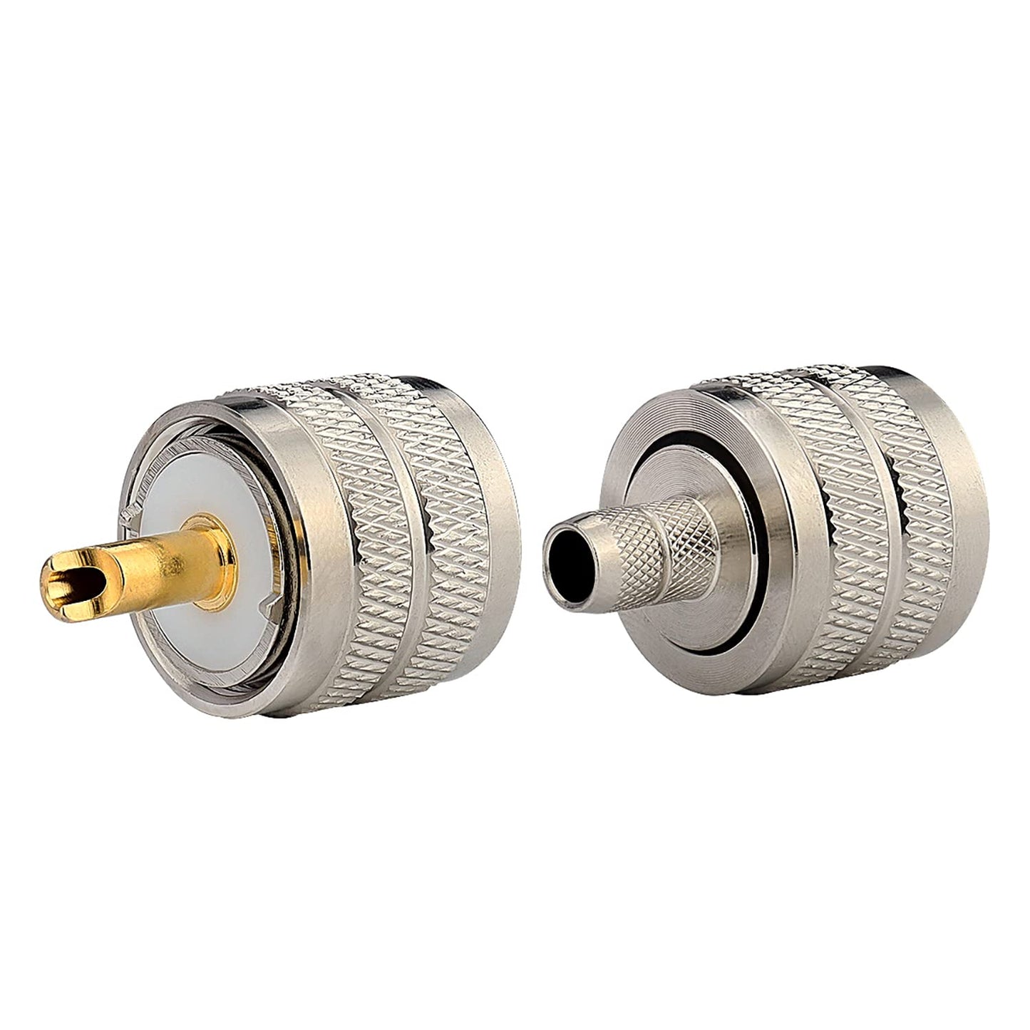 MOOKEERF PL259 Male Crimp Connector, UHF SO239 Crimp Coax Connector for RG8X/ LMR240/ 4D-FB/ CNT240/ RG8 Mini Coaxial Cable(Pack of 5)