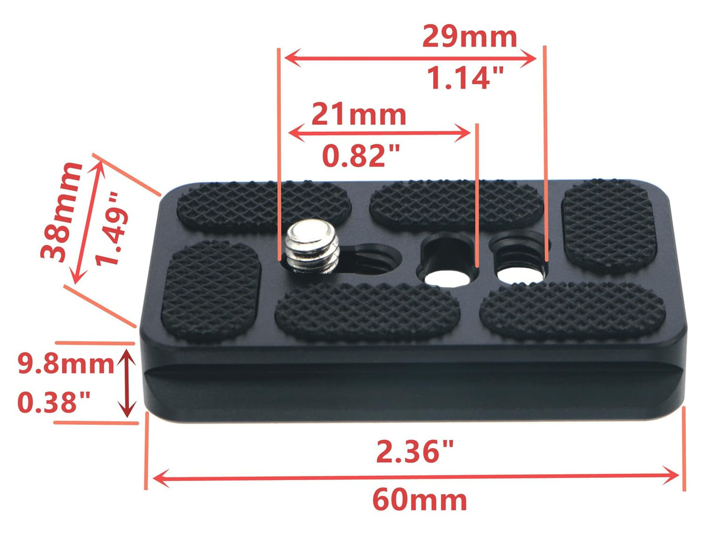 HITHUT PU-60 60mm Universal Quick Release QR Plate with D-Ring Screw for Tripod Monopod Ball Head DSLR Camera, Arca-Swiss Compatible