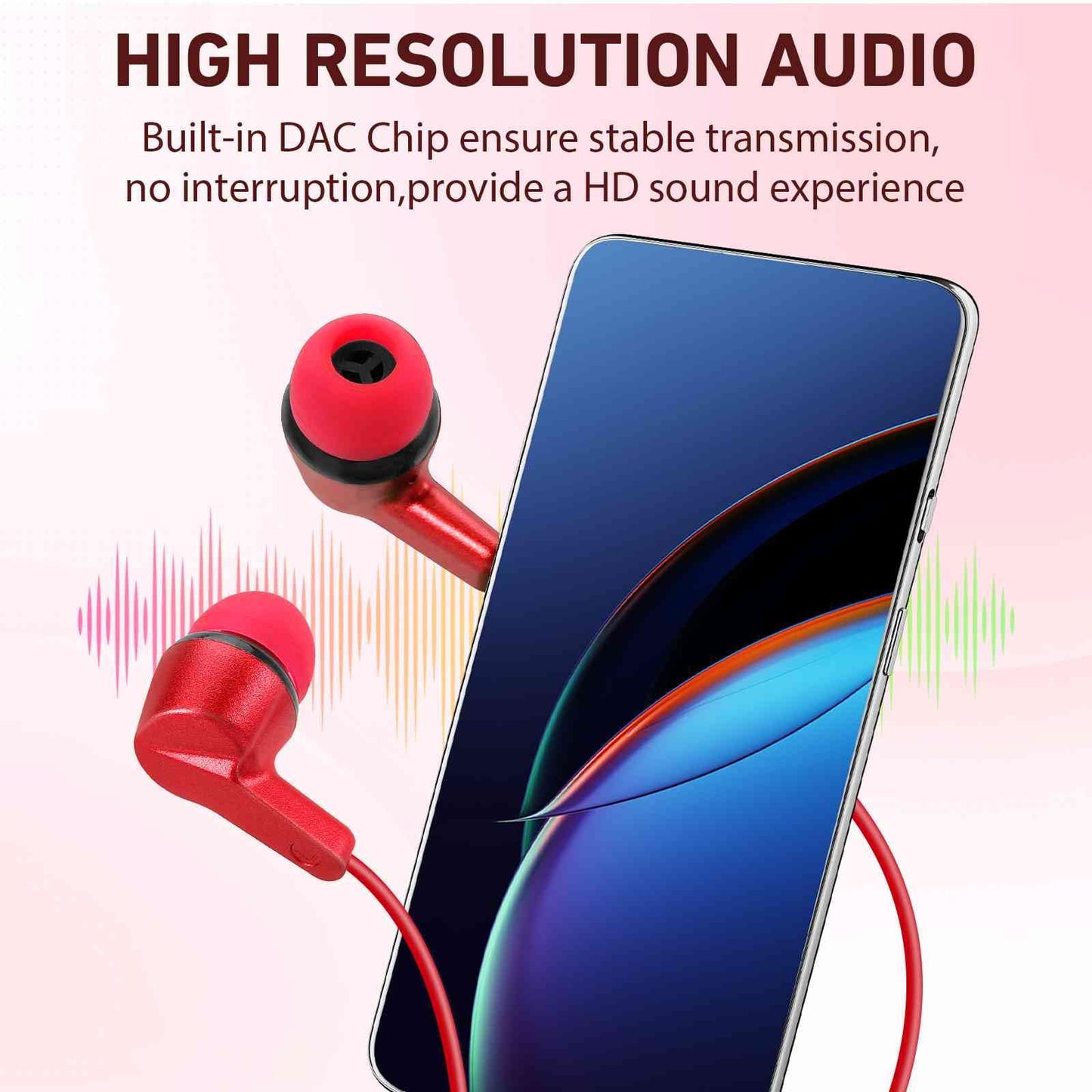 UrbanX R2 Wired in-Ear Headphones with Mic for alcatel Pop 4+ with Tangle-Free Cord, Noise Isolating Earphones, Deep Bass, in-Ear Bud Silicone Tips