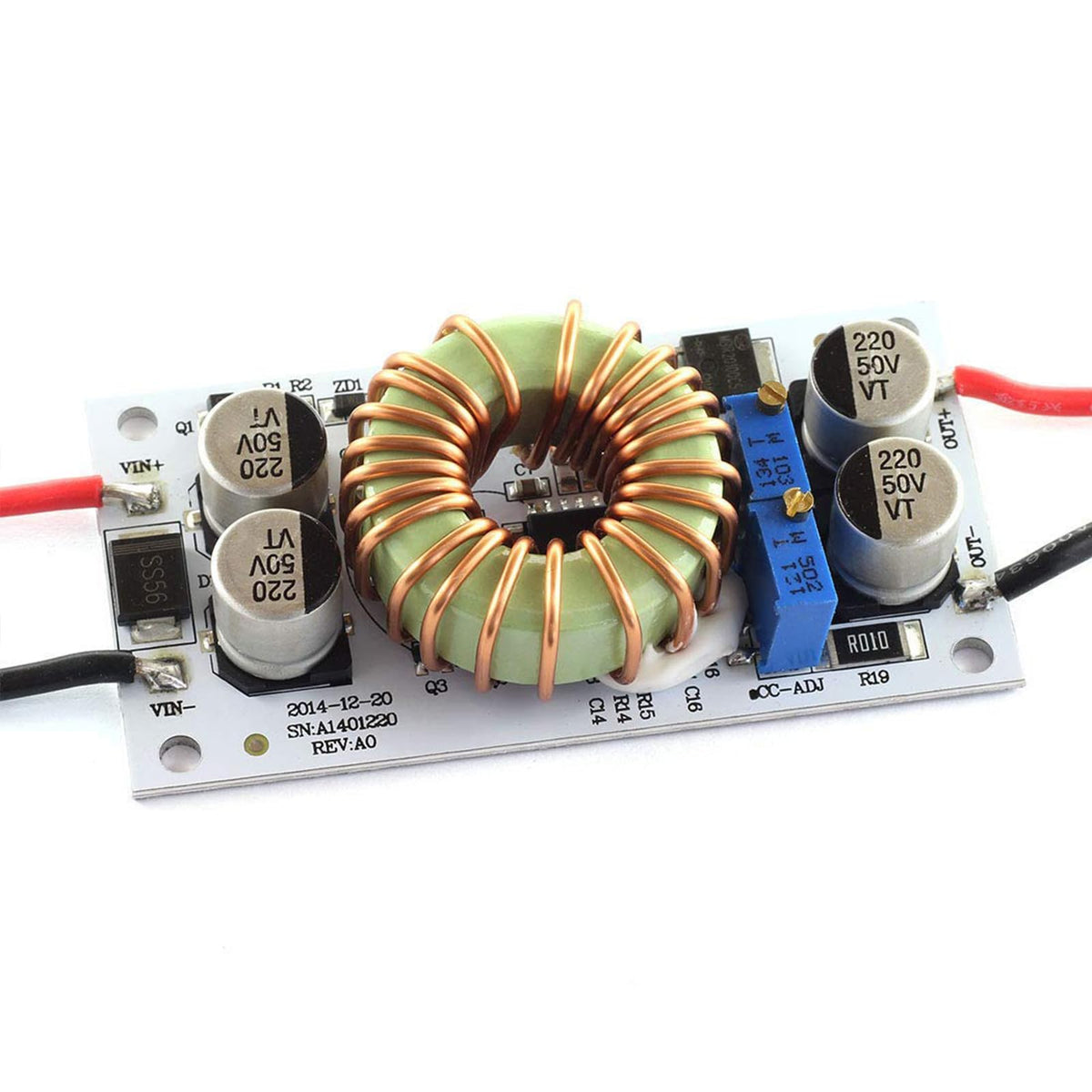 2 Packs 250W DC-DC Boost Converter Module - 10-40V to 10-50V Adjustable, 6A 150kHz Constant Voltage/Current Power Module