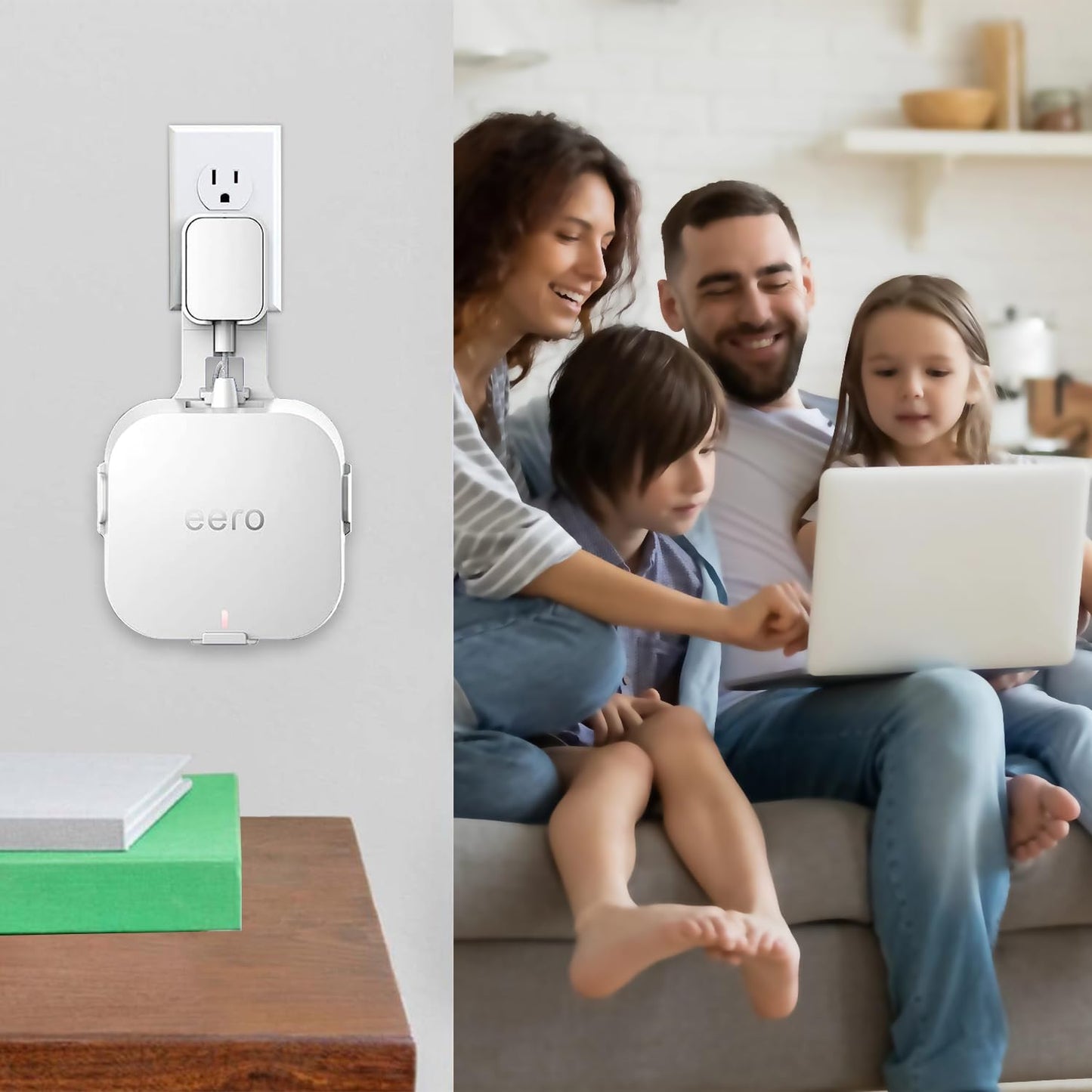 for Amazon eero Pro 6E & Pro 6 mesh Wi-Fi 6 Router Wall Mount Bracket Two Types of Install with Cable Storage and Space Saving Fits The eero Pro 6