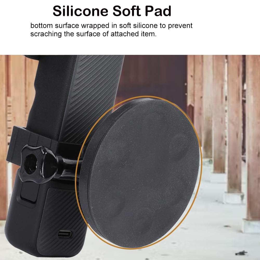 PellKing Magnetic Camera Mount Compatible with Osmo Pocket 3,with Pocket 3 Border Frame Angle Adjustable Super Strong Rubber Coating Magnet for Car