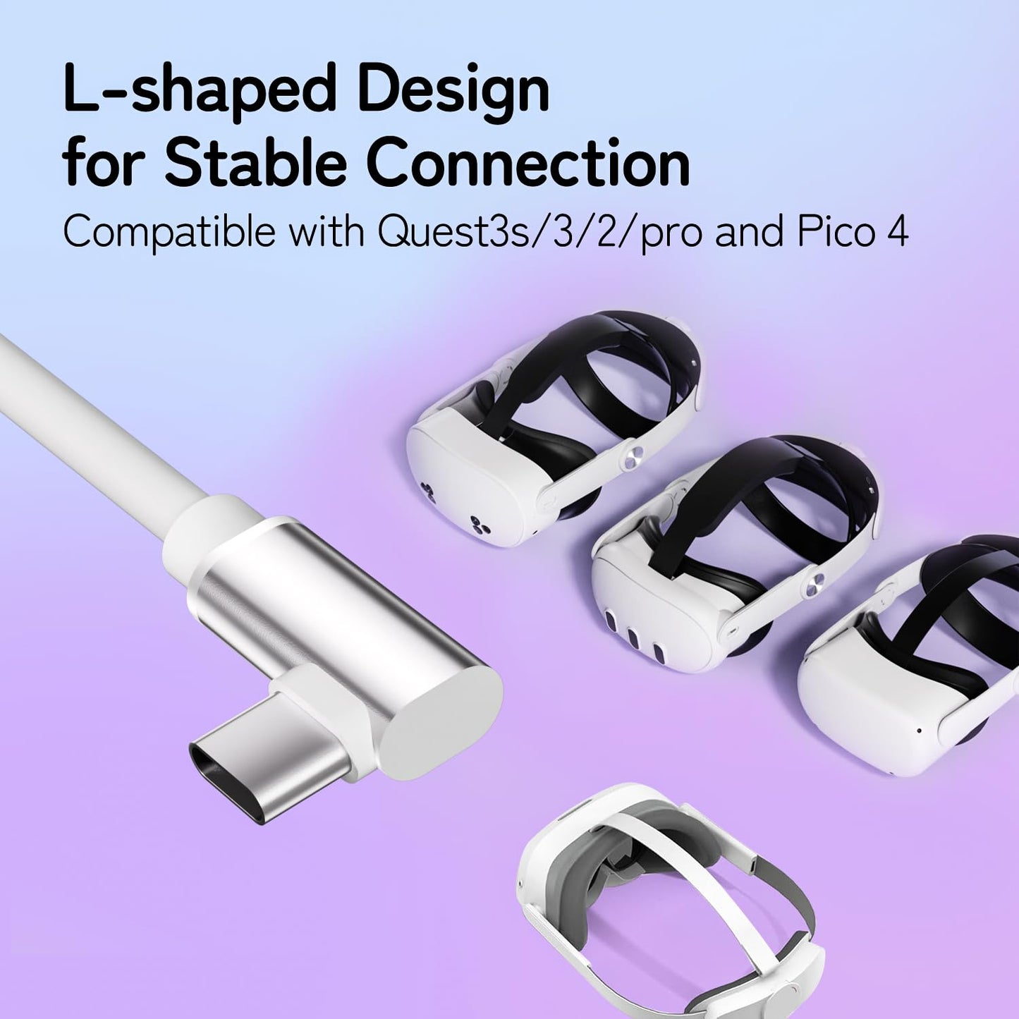 Saqico 16FT Link Cable for Meta Quest 3/ Quest 3S, for Oculus Quest 2/Pro/Pico 4, USB 3.0 Data Cable to USB C Link Cable with 5Gbps Super High Speed