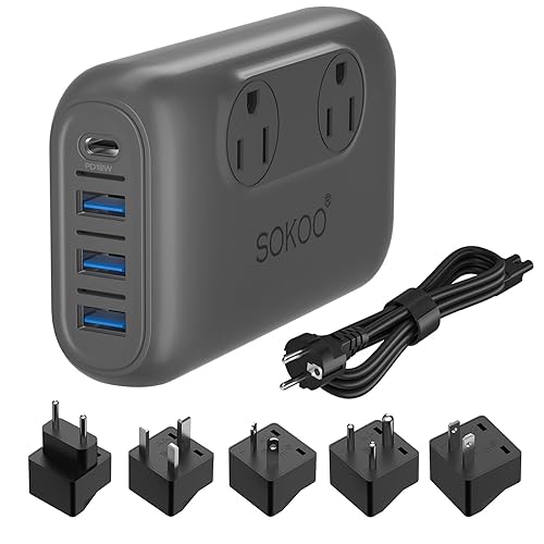 SOKOO 230-Watt Step Down 100-220V to 110V Voltage Converter, International Power Converter/Travel Adapter- Use for EU/UK/AU/US/India More Than 150…