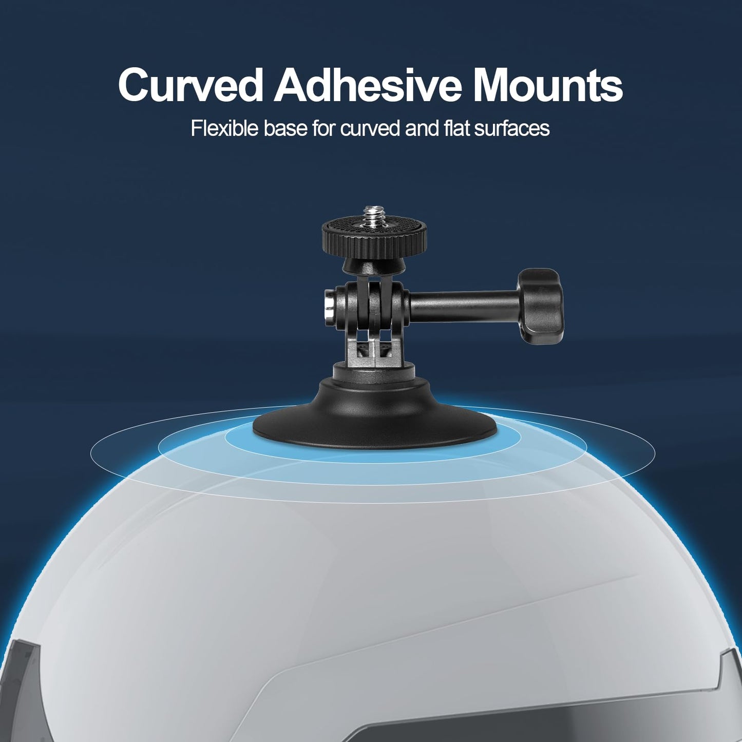 3 Pack Flexible Adhesive Helmet Mounts, Sticky Helmet Camera Mount Kit with Large Base, Accessories for Gopro Hero13/12/11/10/9/8 Max DJI Action 5 Pro