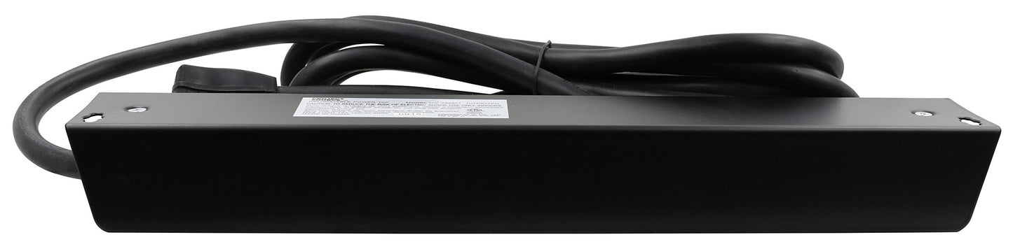 Prime Wire & Cable PB801120 6-Outlet Metal Power Strip with 14-3 SJT 10-Feet Cord,Black