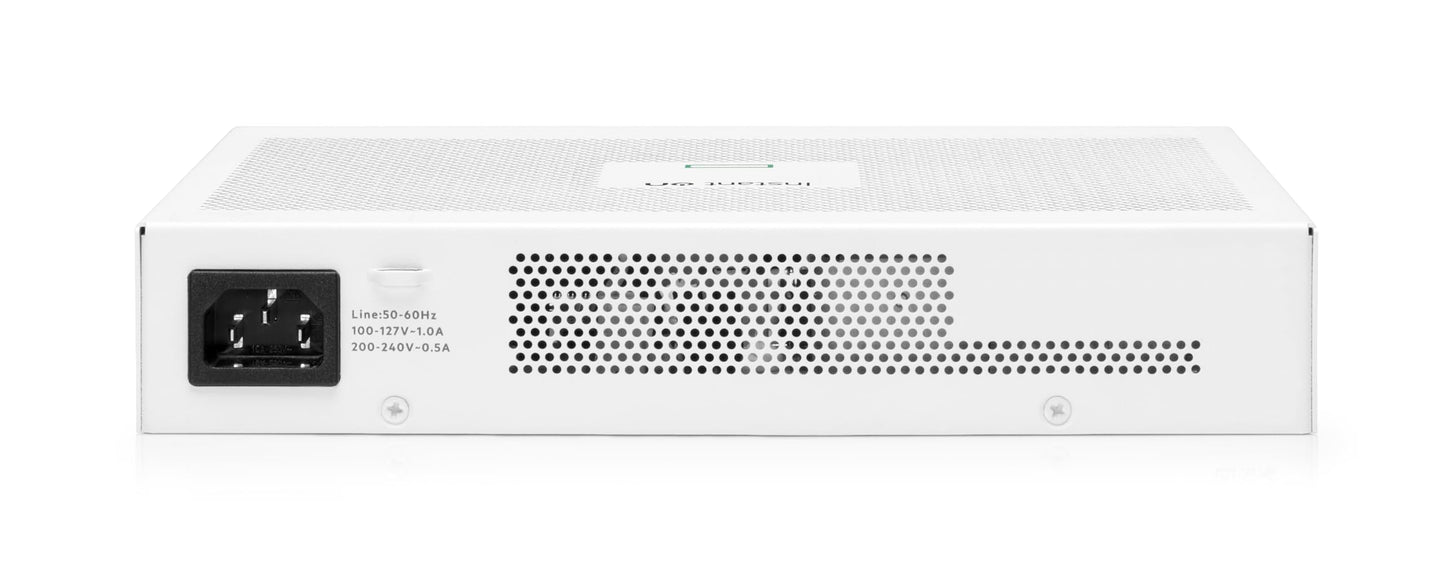 HPE Networking Instant On Switch Series 1830 8-Port Gb Smart-Managed Layer 2 Ethernet Switch with PoE | 8X 1G | 4X CL4 PoE (65W) | Fan-Less | US Cord