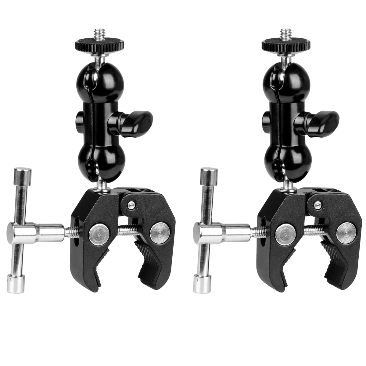 koolehaoda Double Ballhead Ball Arm Camera Clamp Mount Monitor Mount Bracket with Crab Clamp for Ronin M Ronin MX Freefly MOVI Microphones(Double Ball