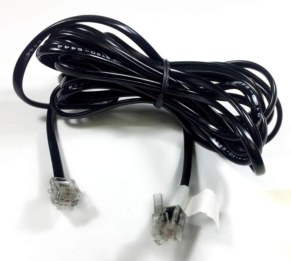 10 Foot Black RJ11 Telephone Cable 2 4P2C (A15B)