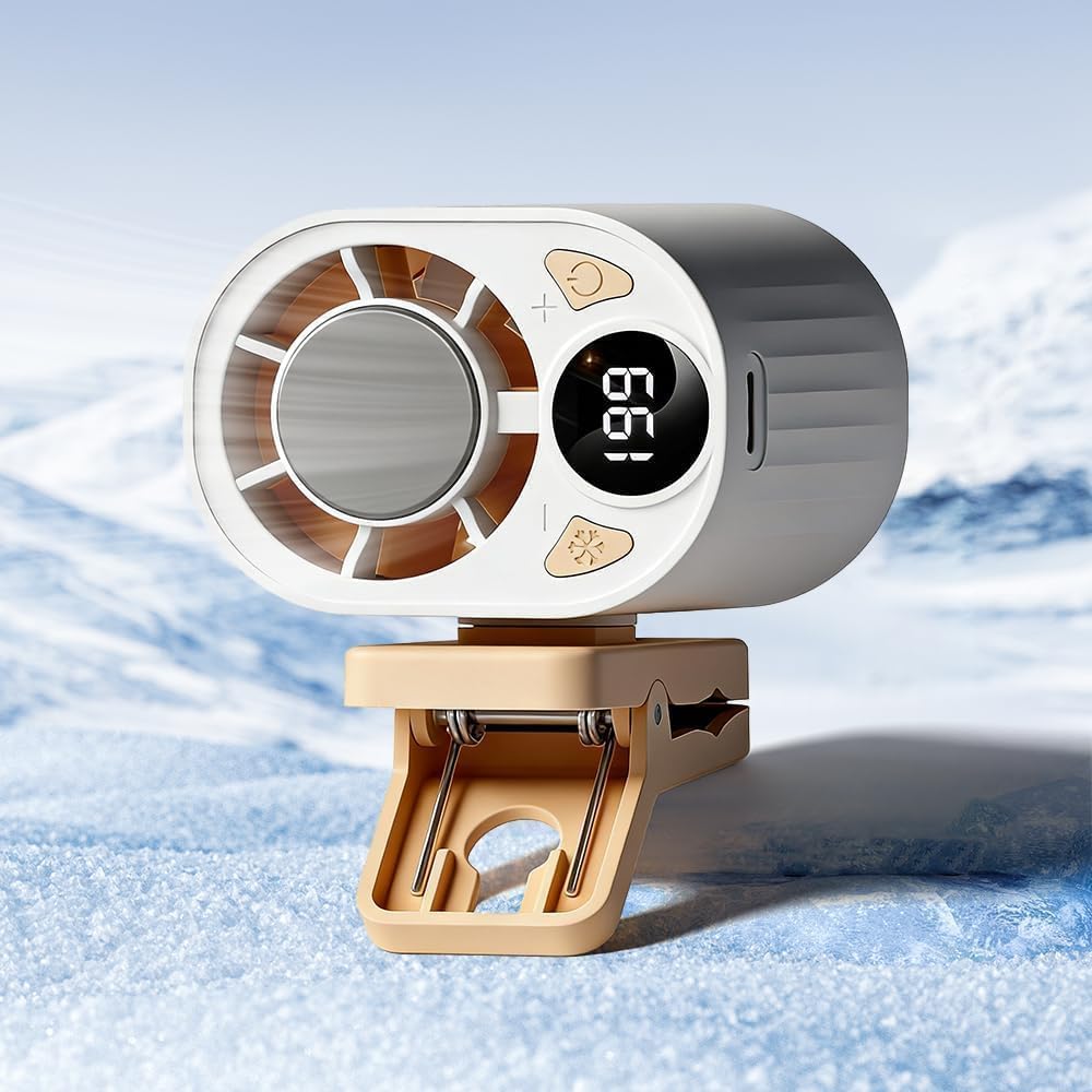 sncsiuw Car Clip On Air Conditioner Fan, 2026 Hands-Free Personal Cooling Fan 360° Rotation & 199 Speeds with Semi-Cooling Technology, 3-Speed Silent