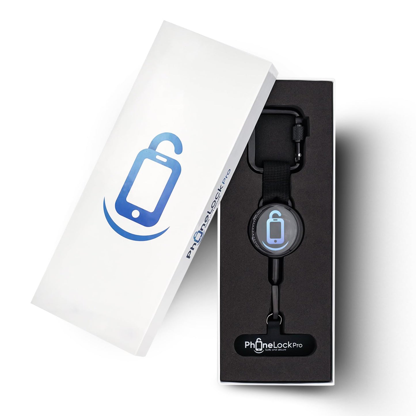 PhoneLockPro - Retractable Anti-Theft Phone Holder with Belt Clip Durable Stainless Steel and Zinc Alloy Perfect for Travel, Hiking, Work, and Daily