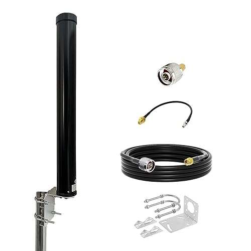 GTOMNI 4G LTE 5G Antenna Outdoor Omni Antenna Kit High Gain 12 dBi Wide-Band Outdoor WiFi Long Range/Cell Phone Antenna 698-3800MHz