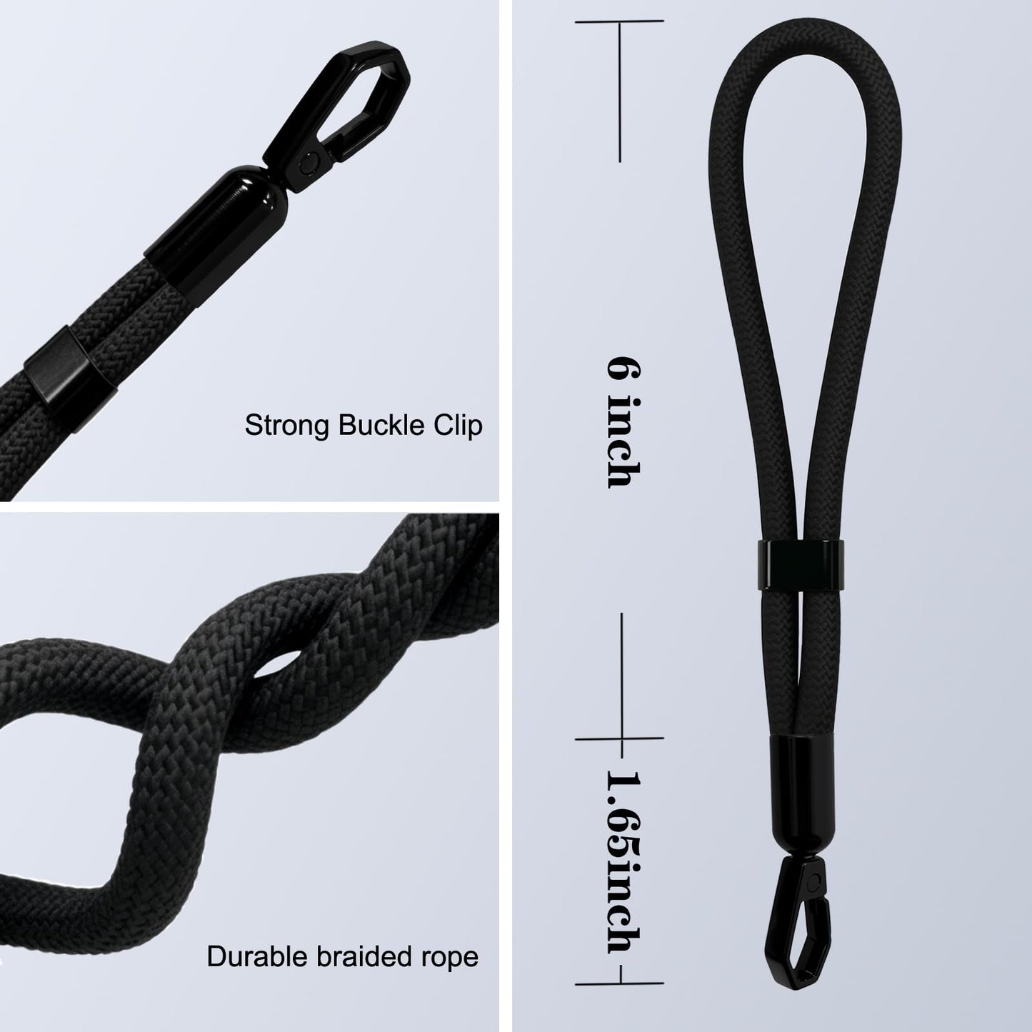 Yudaky Phone Lanyard, 2 Pack Adjustable Cell Phone Lanyard Hand Phone Wrist Strap with Tether Tabs for Smartphones (Black)