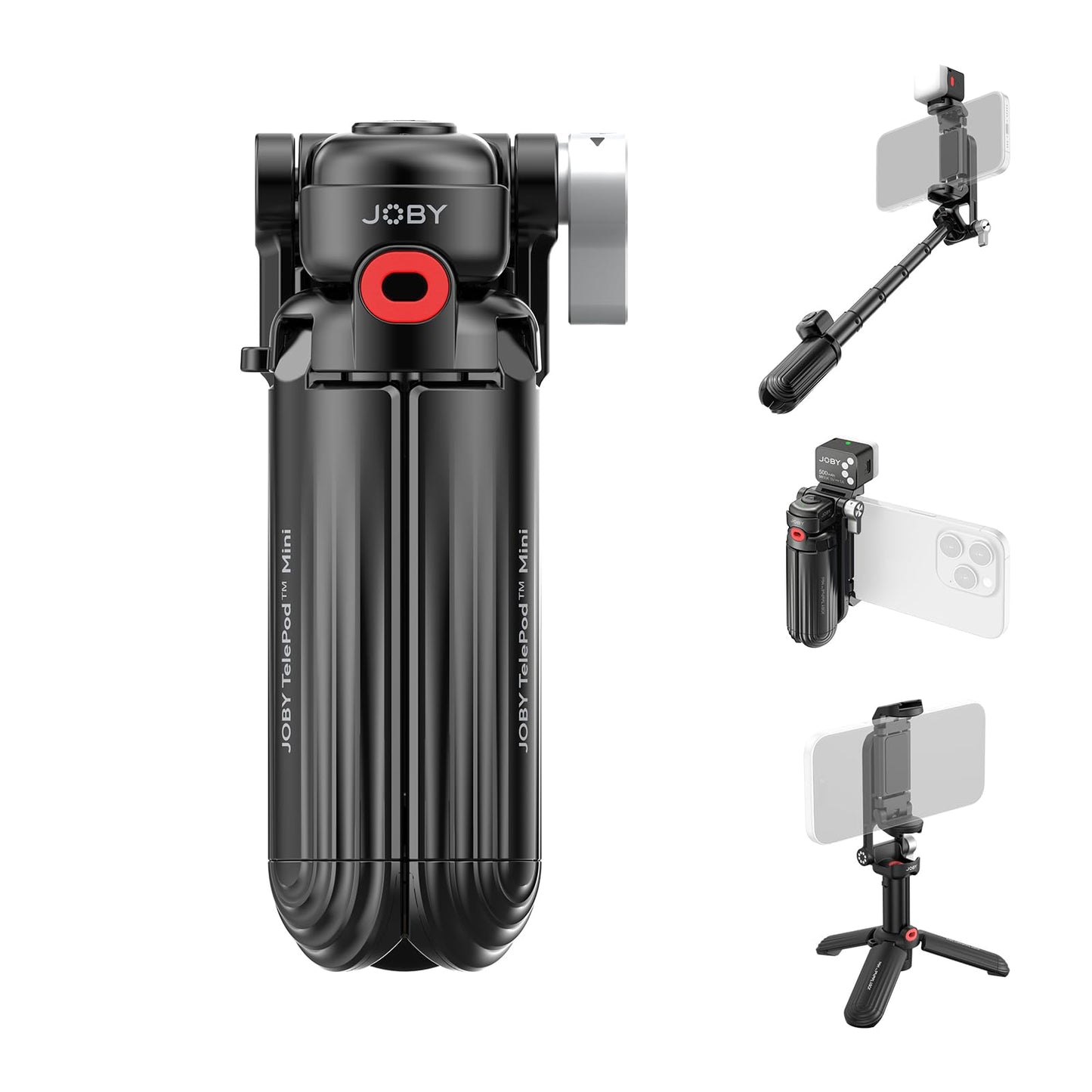 JOBY TelePod Mini Mini Selfie Stick Tripod with Bluetooth Remote, Compact Portable Phone Tripod, Extendable Hand Grip & Desktop Stand
