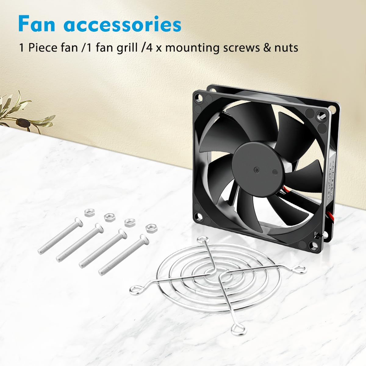 Wathai 80mm x 25mm DC Brushless Cooling Fan 12V 2Pin High Performance Dual Ball Bearing Computer Fan for Desktop, Laptop, Refrigerator