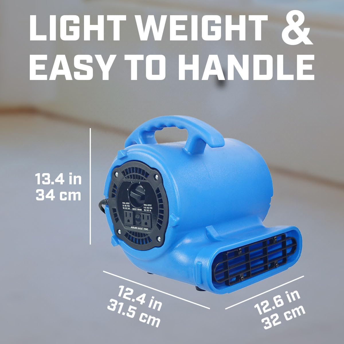 BLOTEK 1/4hp 900CFM Air Mover Carpet Dryer Floor Fan Cooling Fan - Industrial Heavy Duty Abanico de Piso Blower Fan with High Power for Commercial