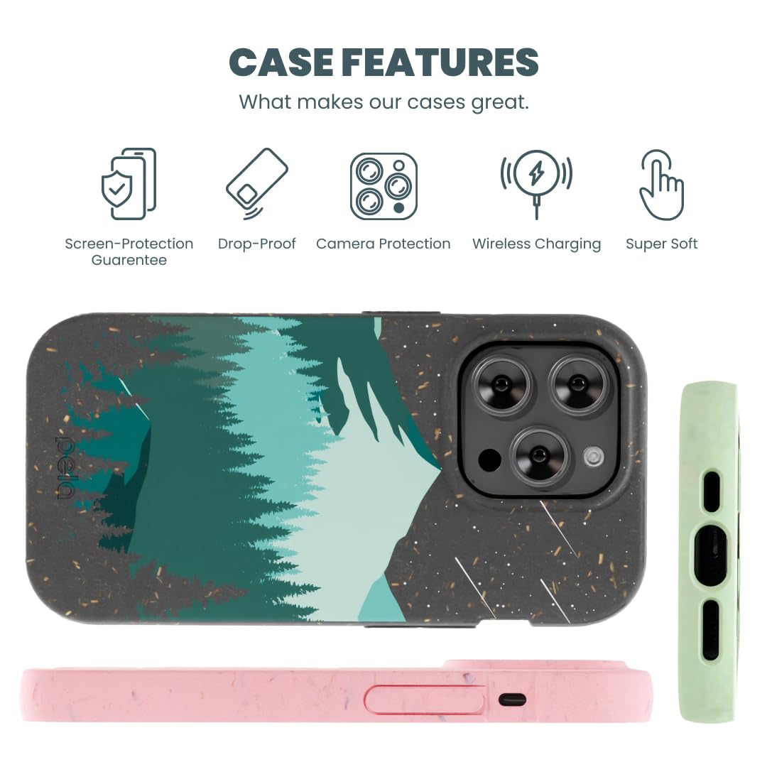 Pela | Phone Case Compatible with iPhone 16 Pro | Limited Edition | Compatible with MagSafe | Cute Eco Friendly | Blue Reflections