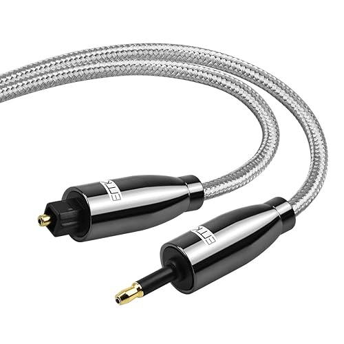 EMK Optical Audio Cable, Toslink Optical to Mini Toslink Optical Cable with Braided Jacket for Home Theater, Sound Bar, TV, PS4, Xbox