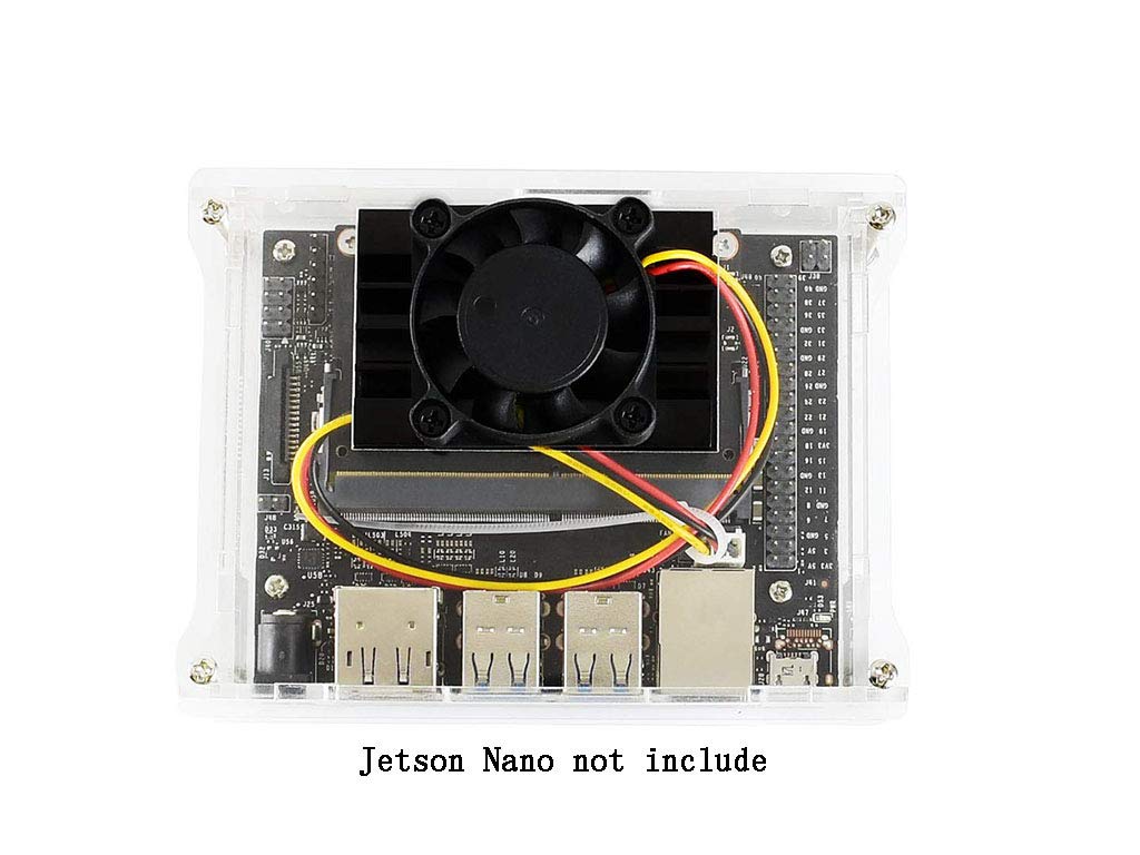 Jetson Nano Case (A) Acrylic Clear Case and Dedicated Cooling Fan PWM Adjustment Strong Cooling Air for Jetson Nano Developer Kit 4PIN Reverse-Proof