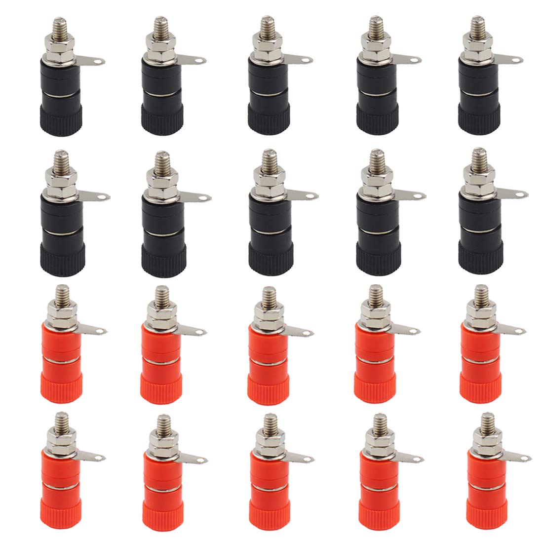 HiLetgo 20pcs JS-910B JS-919 Terminal Wire Connectors JS-910B Jack Socket Female Binding Banana Plugs Terminal Connector Binding Post 4mm Banana Plug